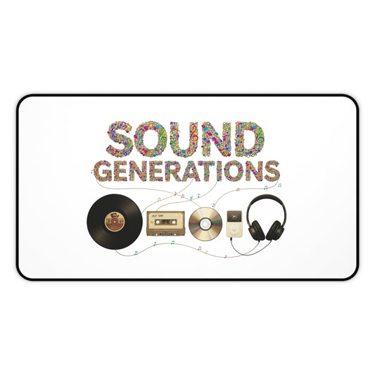 Desk Mat — "Sound Generations" Retro Music Gear Gaming/Work Desk Pad