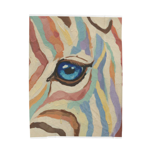 Colorful Zebra Eye Velveteen Plush Blanket