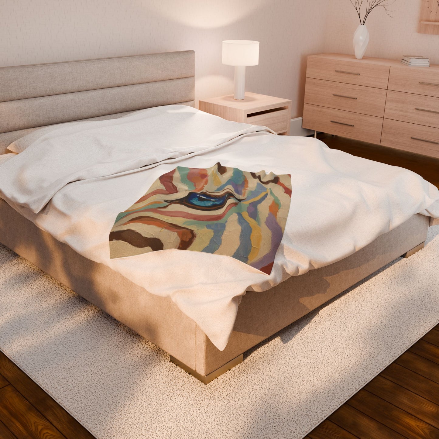 Colorful Zebra Eye Velveteen Plush Blanket