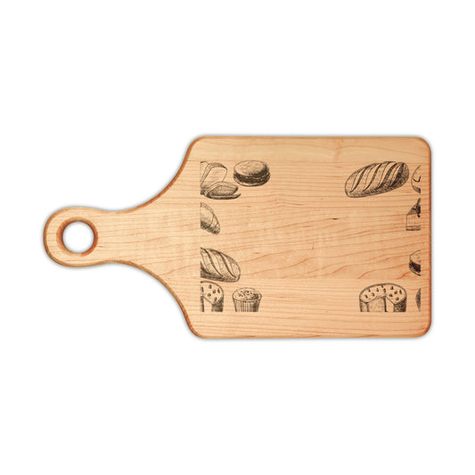 Engraved Baker's Cutting Board — Rustic Bread & Pastry Design