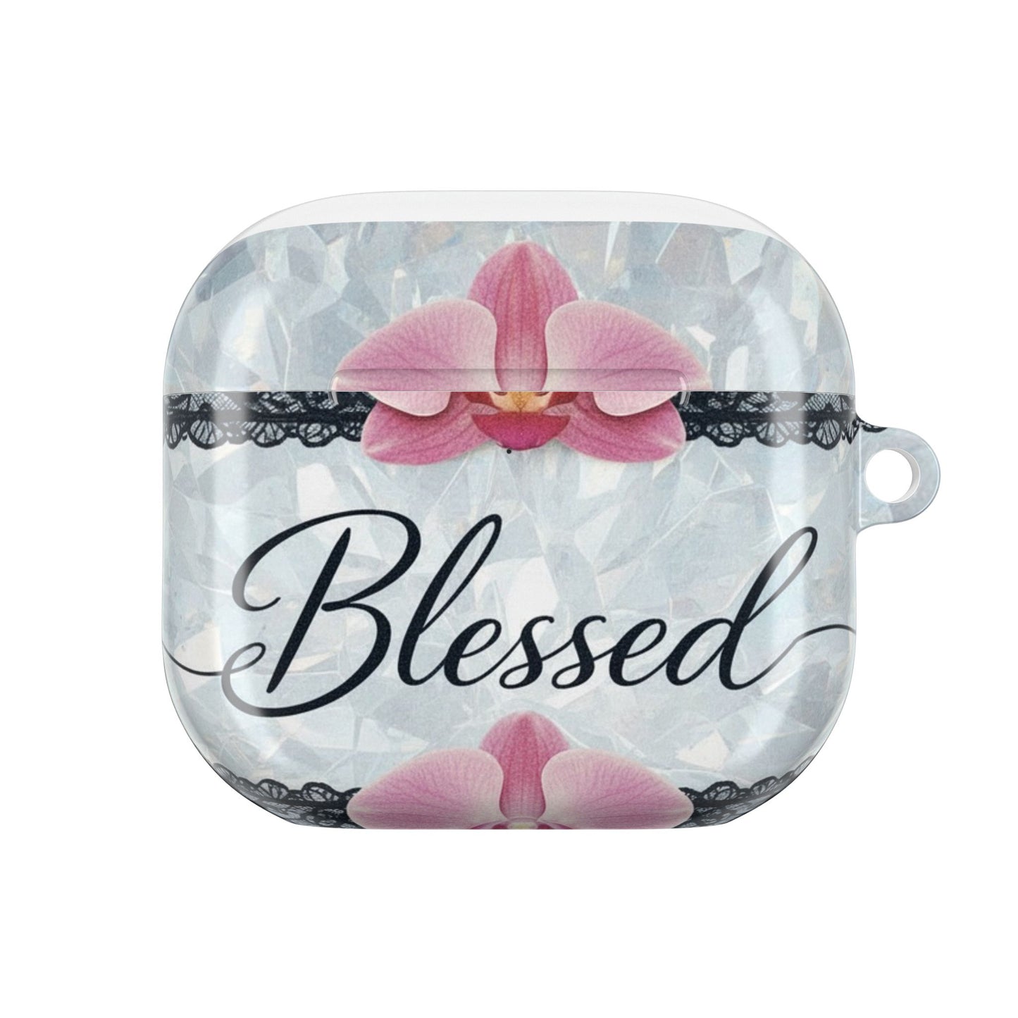 Blessed Floral AirPod Case — Pink Orchid Protective Charging Case