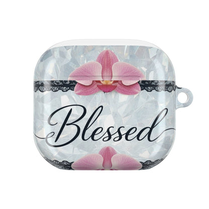 Blessed Floral AirPod Case — Pink Orchid Protective Charging Case