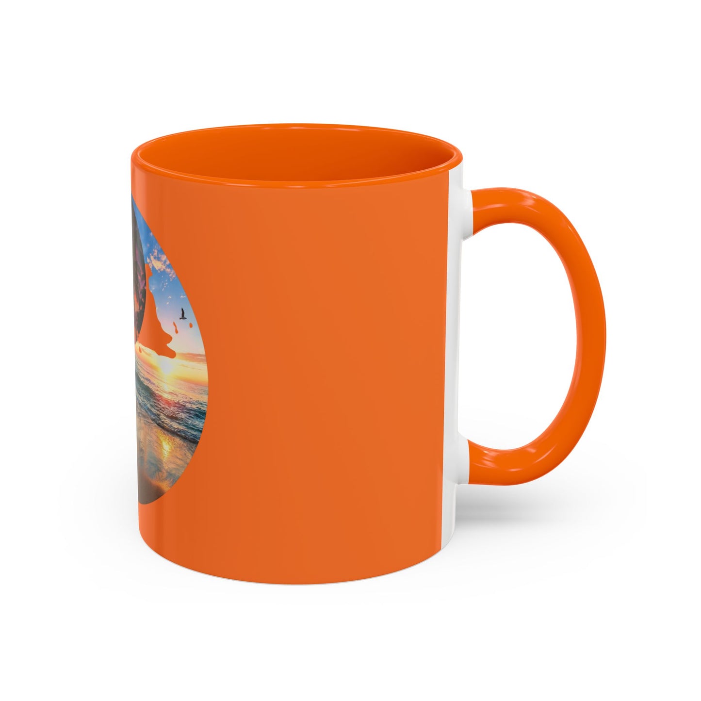 Sunset Yin Yang Beach Mug — Tropical Palm Sunrise Coffee Cup (11/15oz)