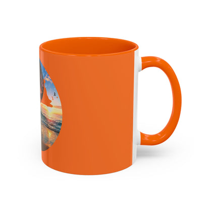 Sunset Yin Yang Beach Mug — Tropical Palm Sunrise Coffee Cup (11/15oz)