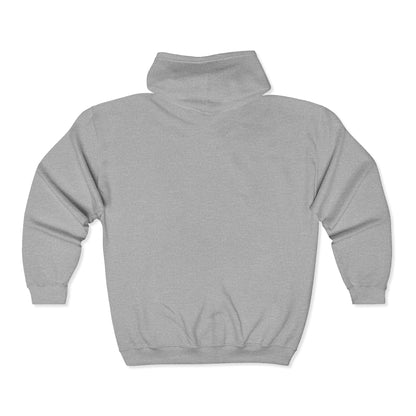 Zebra Eye Zip Hoodie — Black Minimalist Animal Print Full-Zip Sweatshirt