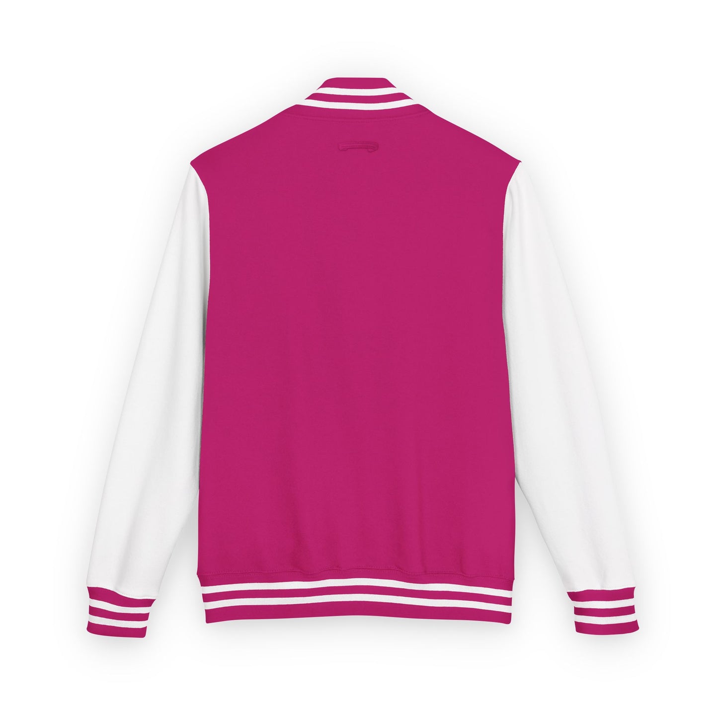 Tiger Eye Letterman Jacket — Red & White Varsity Jacket with Blue Tiger Eye Patch