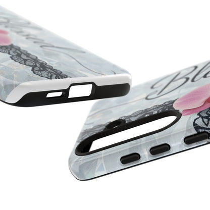 Blessed Pink Orchid Tough Phone Case — Floral Lace Protective Cover