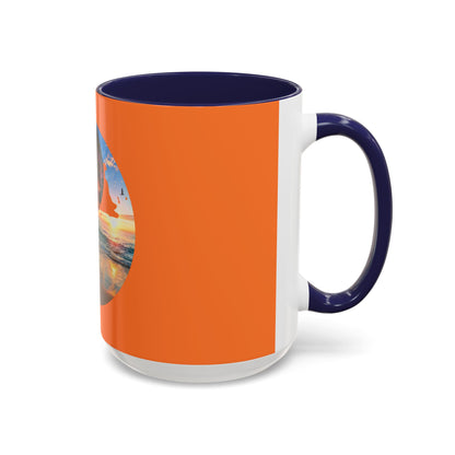 Sunset Yin Yang Beach Mug — Tropical Palm Sunrise Coffee Cup (11/15oz)