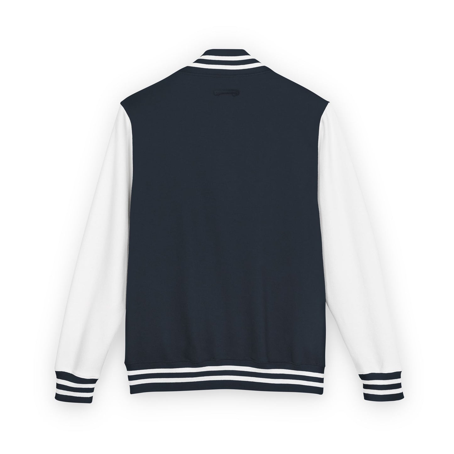 Tiger Eye Letterman Jacket — Red & White Varsity Jacket with Blue Tiger Eye Patch