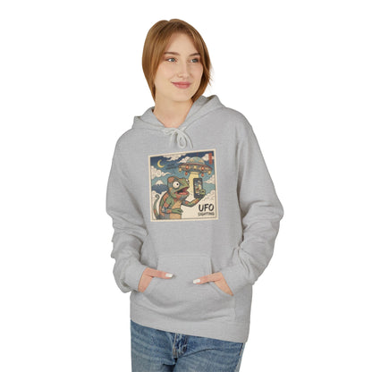 UFO Surfing Hoodie — Retro Alien Surfing Graphic Pullover