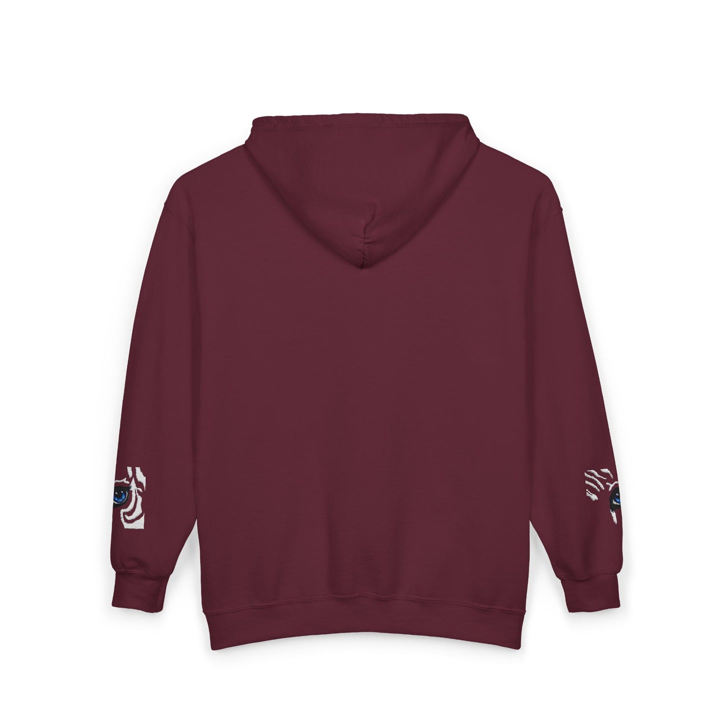 Zebra Eye Zip Hoodie — Minimal Animal Print Full-Zip Sweatshirt