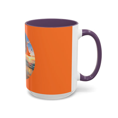 Sunset Yin Yang Beach Mug — Tropical Palm Sunrise Coffee Cup (11/15oz)