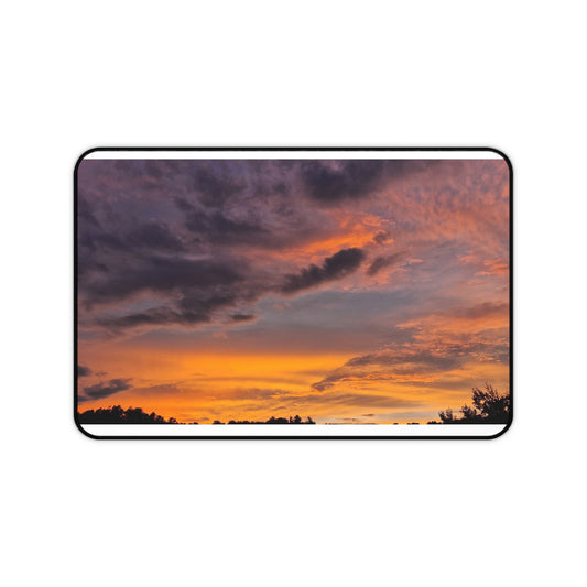 Sunset Sky Desk Mat — Vibrant Orange & Purple Desktop Mouse Pad