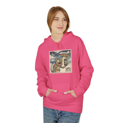 UFO Surfing Hoodie — Retro Alien Surfing Graphic Pullover