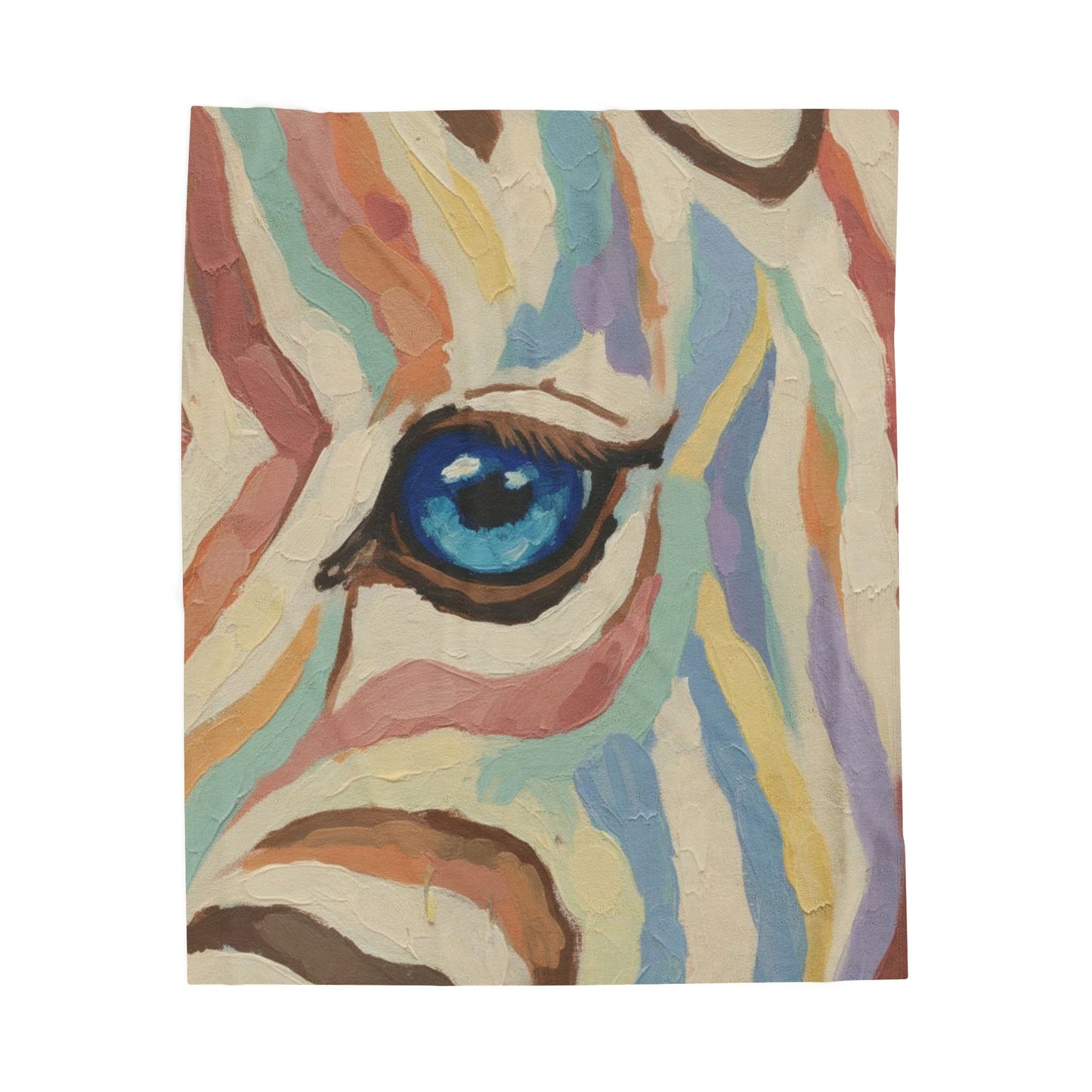 Colorful Zebra Eye Velveteen Plush Blanket