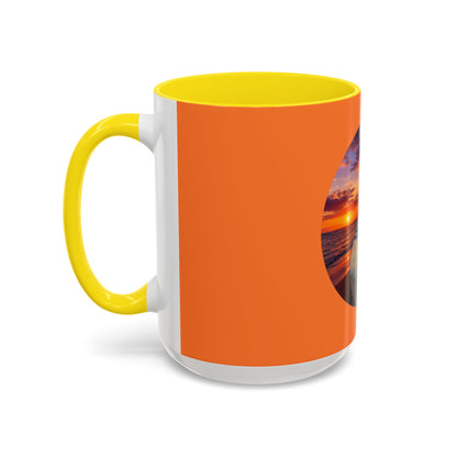 Sunset Yin Yang Beach Mug — Tropical Palm Sunrise Coffee Cup (11/15oz)