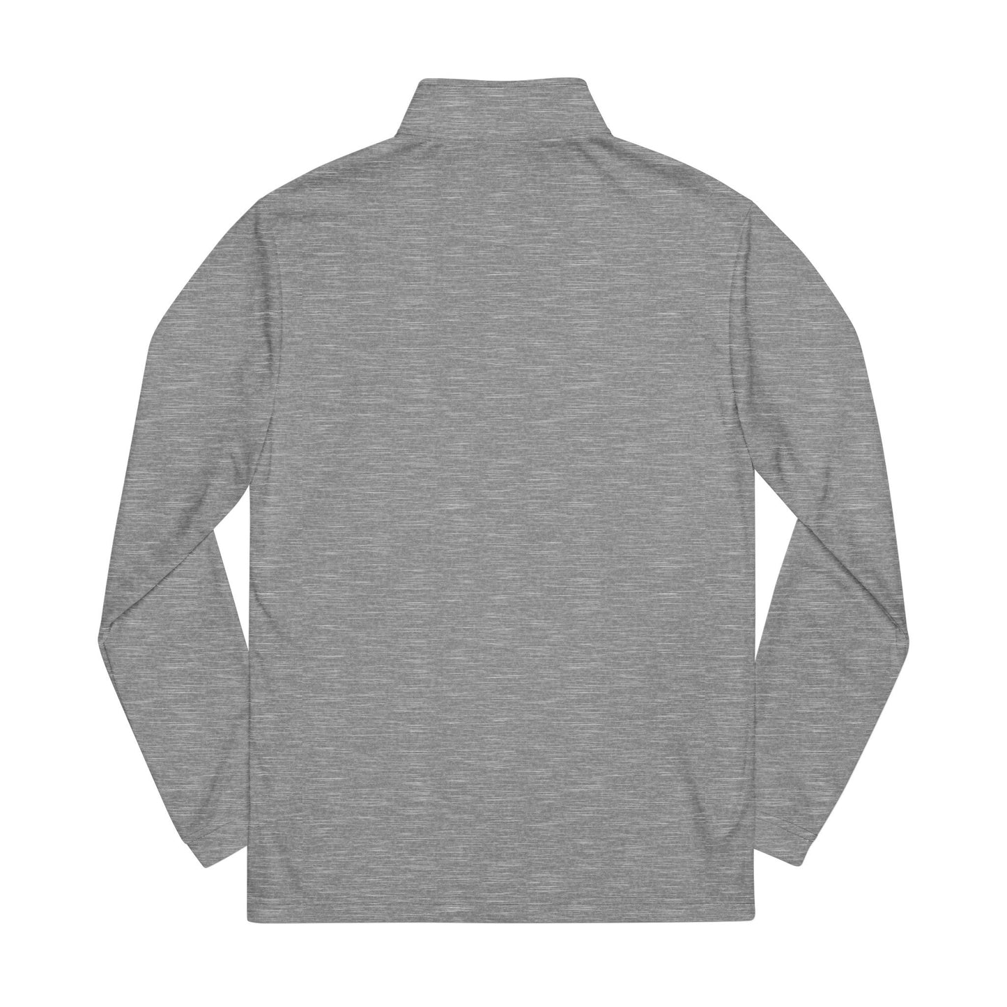 Embroidered White Quarter-Zip Pullover — Minimal Eye Motif