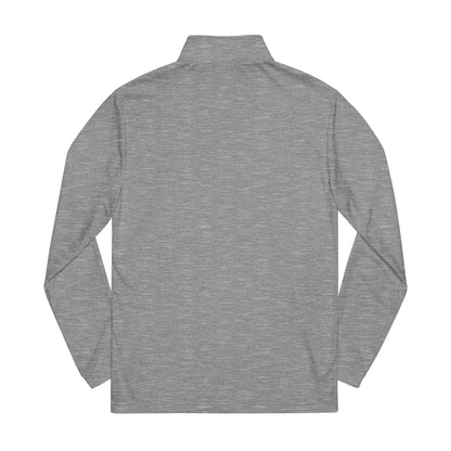 Embroidered White Quarter-Zip Pullover — Minimal Eye Motif