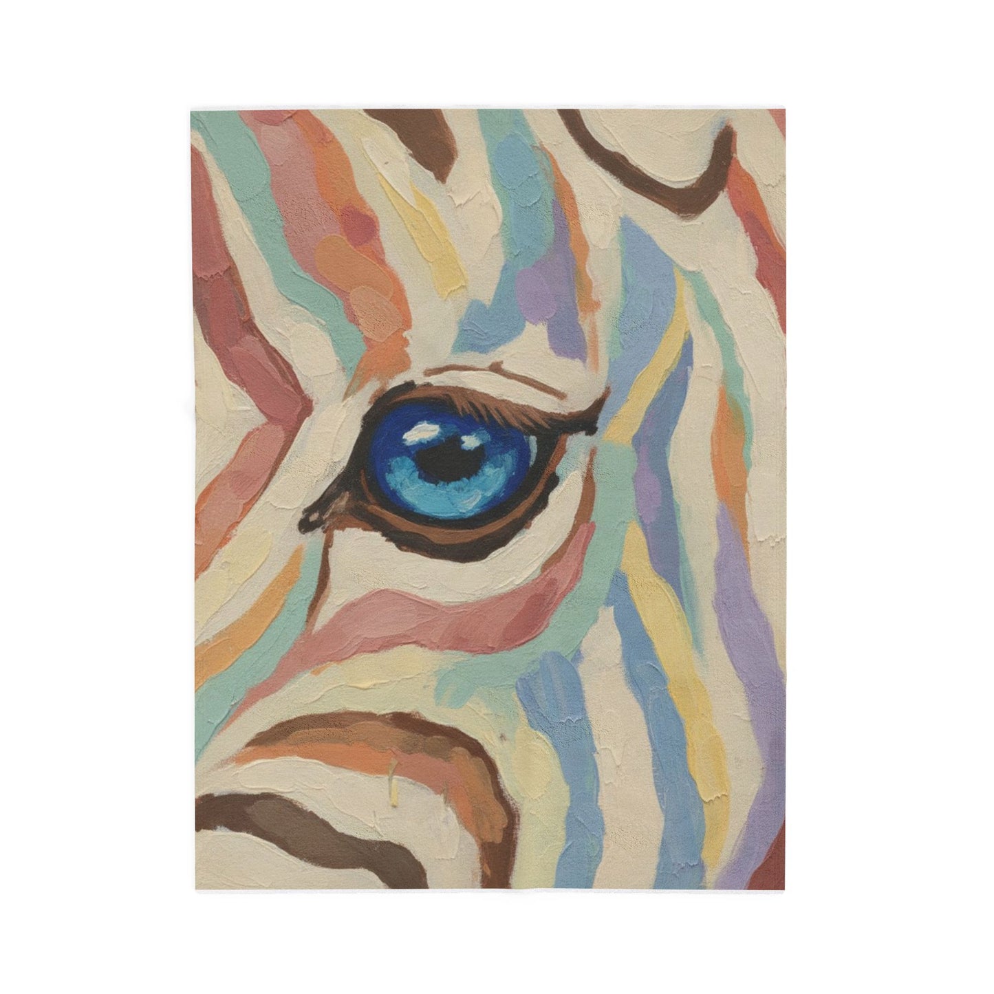Colorful Zebra Eye Velveteen Plush Blanket