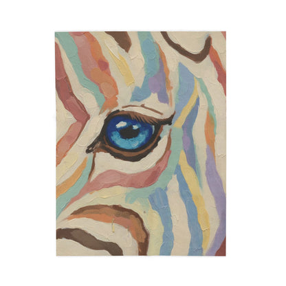 Colorful Zebra Eye Velveteen Plush Blanket