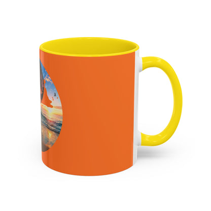 Sunset Yin Yang Beach Mug — Tropical Palm Sunrise Coffee Cup (11/15oz)