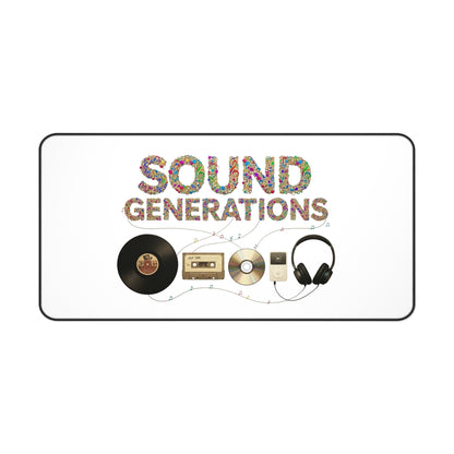 Desk Mat — "Sound Generations" Retro Music Gear Gaming/Work Desk Pad