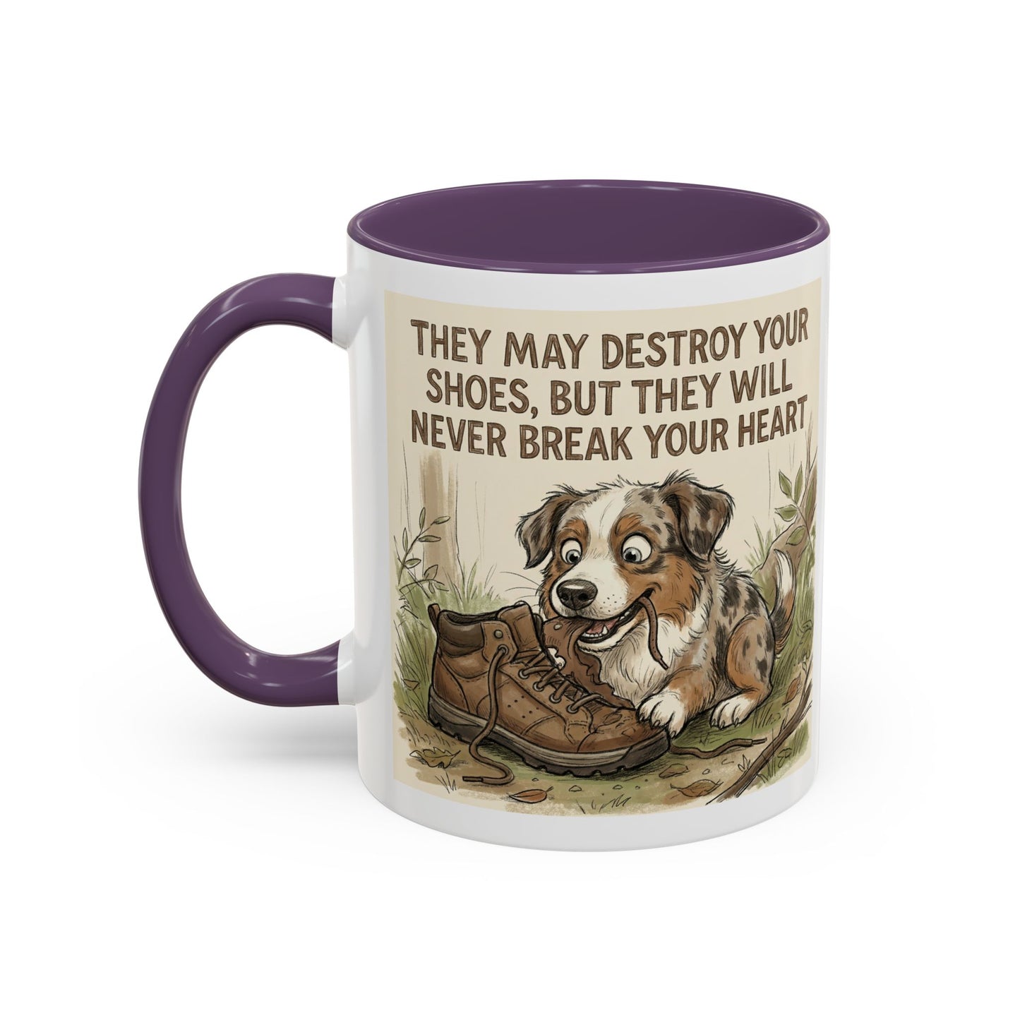 Dogwalk Paw Star Accent Coffee Mug — Cute Vintage Dog Illustration, Perfect Gift for Dog Lovers (11/15 oz)