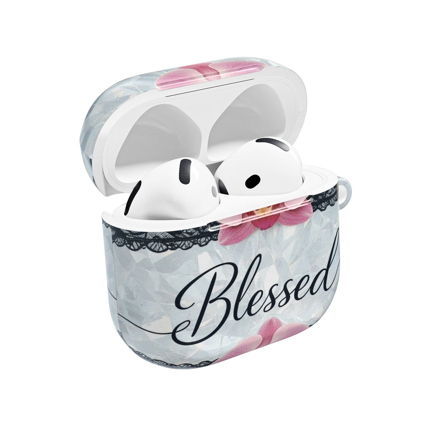 Blessed Floral AirPod Case — Pink Orchid Protective Charging Case