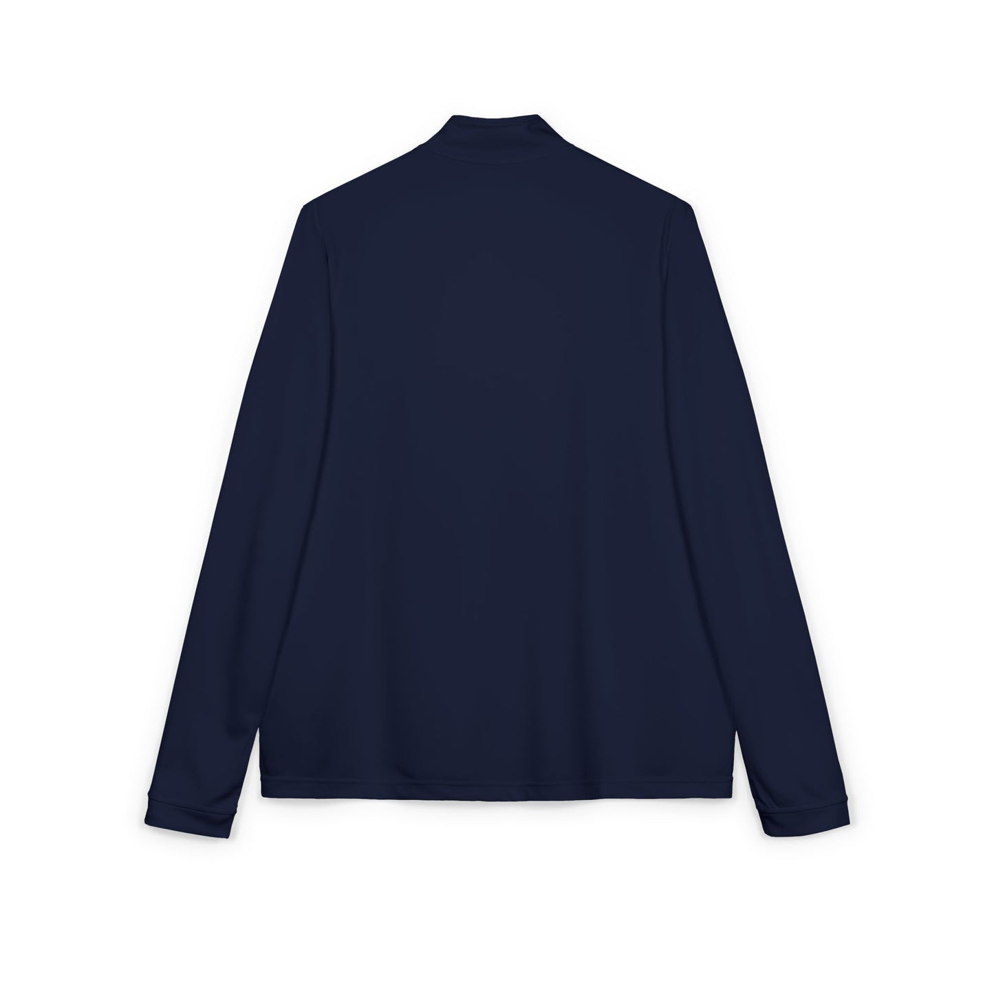 Embroidered White Quarter-Zip Pullover — Minimal Eye Motif