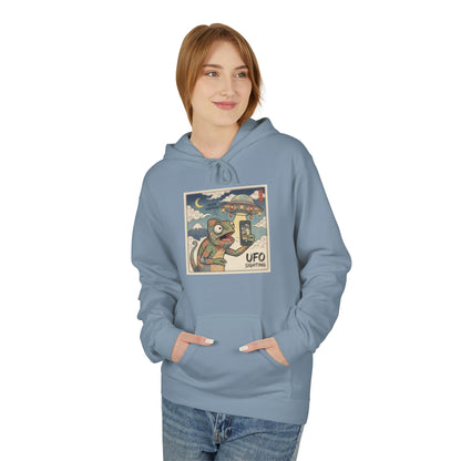 UFO Surfing Hoodie — Retro Alien Surfing Graphic Pullover
