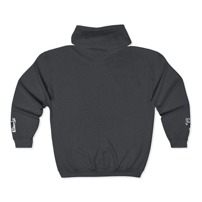 Zebra Eye Zip Hoodie — Minimal Animal Print Full-Zip Sweatshirt