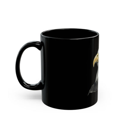 Bald Eagle Portrait Mug — Black Ceramic Coffee Cup (11oz/15oz)