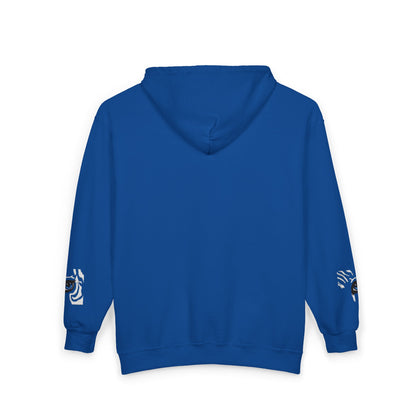 Zebra Eye Zip Hoodie — Minimal Animal Print Full-Zip Sweatshirt