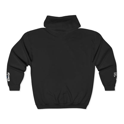 Zebra Eye Zip Hoodie — Minimal Animal Print Full-Zip Sweatshirt