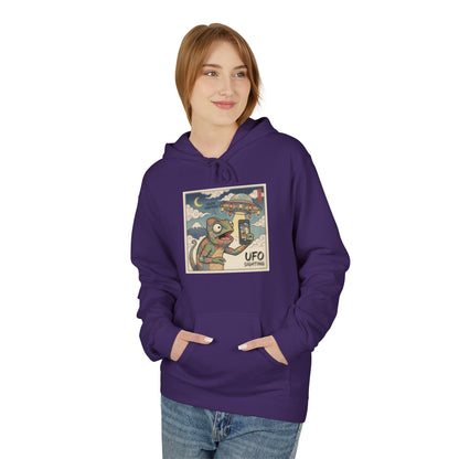 UFO Surfing Hoodie — Retro Alien Surfing Graphic Pullover
