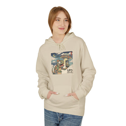 UFO Surfing Hoodie — Retro Alien Surfing Graphic Pullover