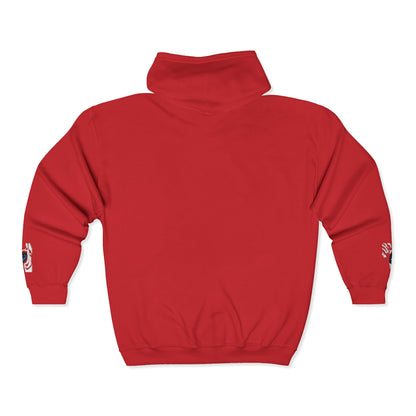 Zebra Eye Zip Hoodie — Minimal Animal Print Full-Zip Sweatshirt