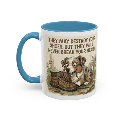 Dogwalk Paw Star Accent Coffee Mug — Cute Vintage Dog Illustration, Perfect Gift for Dog Lovers (11/15 oz)