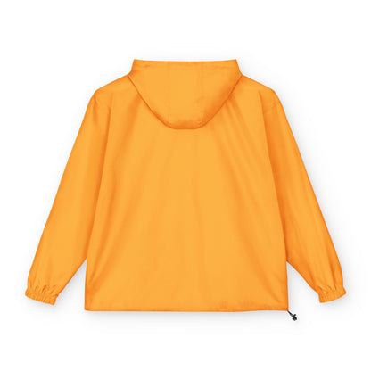 Orange Packable Anorak Jacket with Floral Koi Chest Print