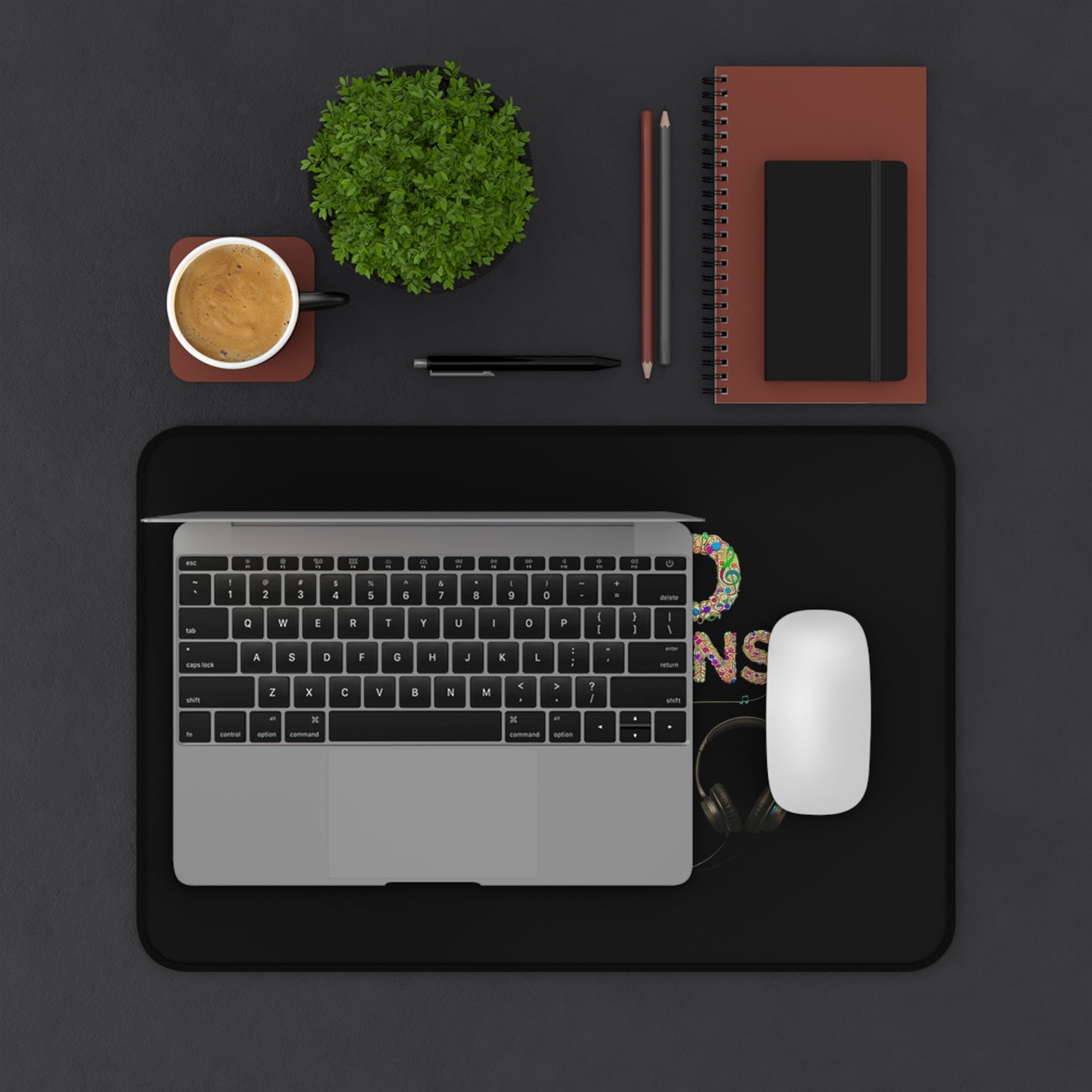 Sound Generations Desk Mat — Retro Vinyl, Cassette & Headphones Mousepad