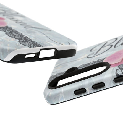 Blessed Pink Orchid Tough Phone Case — Floral Lace Protective Cover