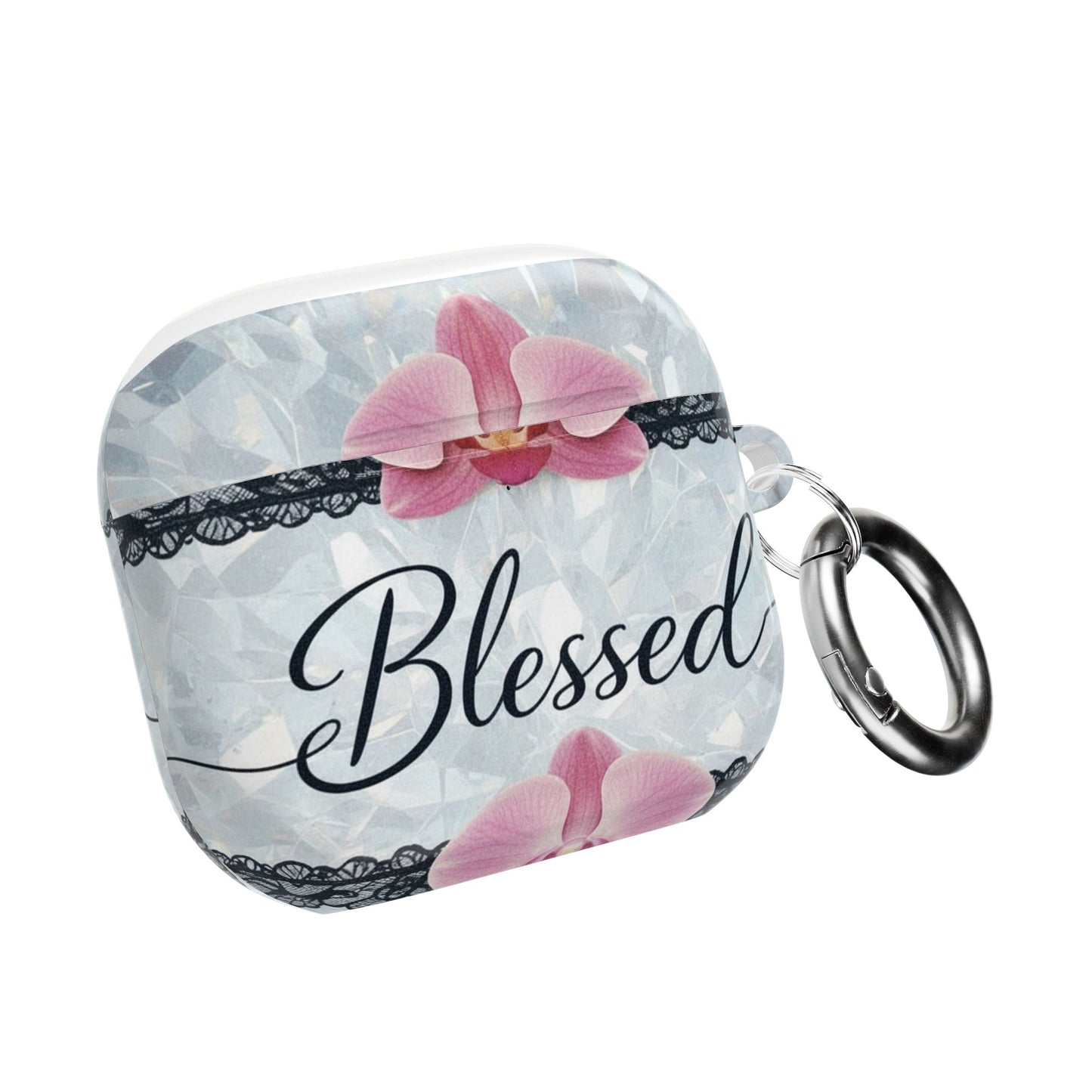 Blessed Floral AirPod Case — Pink Orchid Protective Charging Case