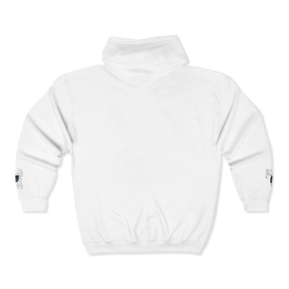 Zebra Eye Zip Hoodie — Minimal Animal Print Full-Zip Sweatshirt