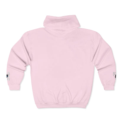 Zebra Eye Zip Hoodie — Minimal Animal Print Full-Zip Sweatshirt