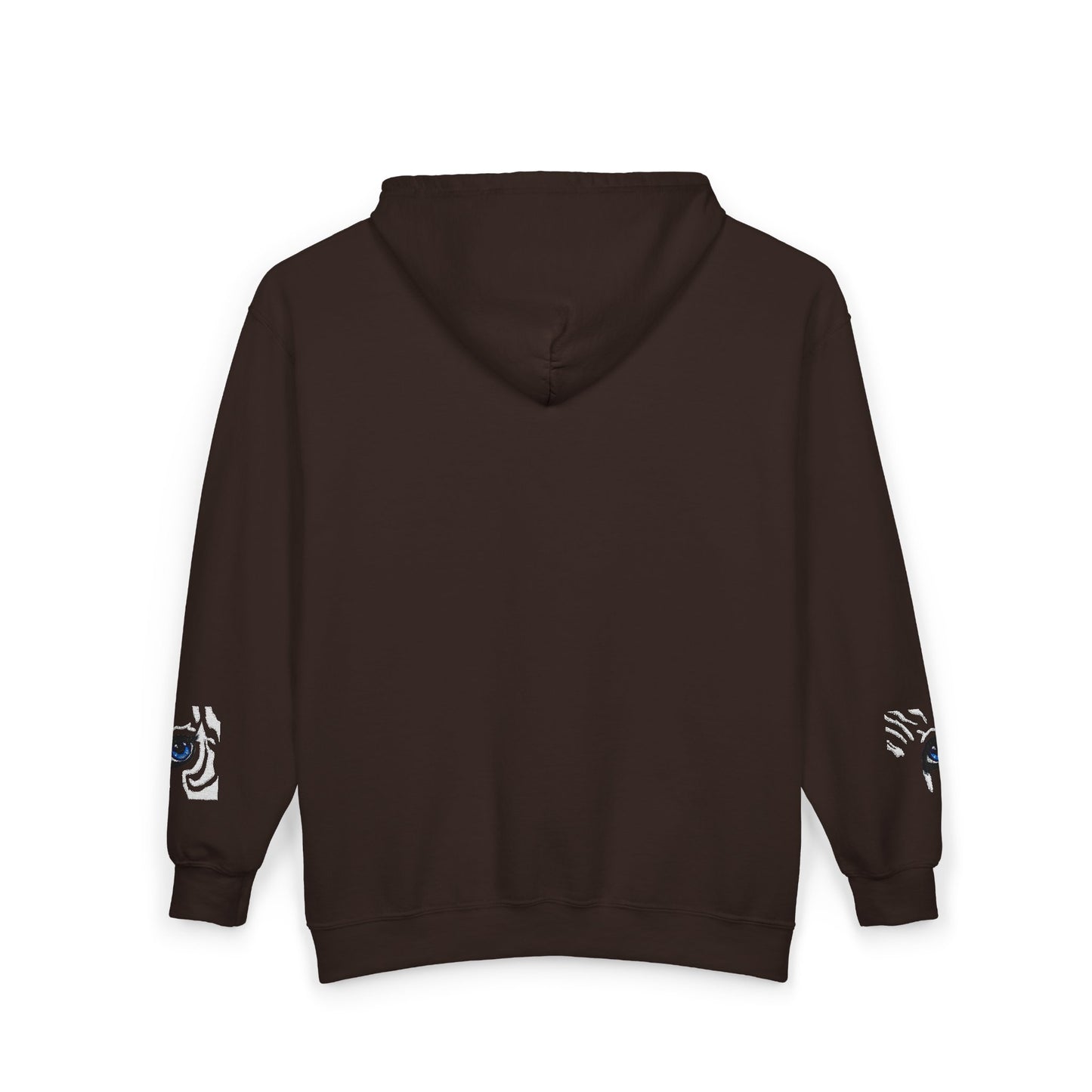 Zebra Eye Zip Hoodie — Minimal Animal Print Full-Zip Sweatshirt