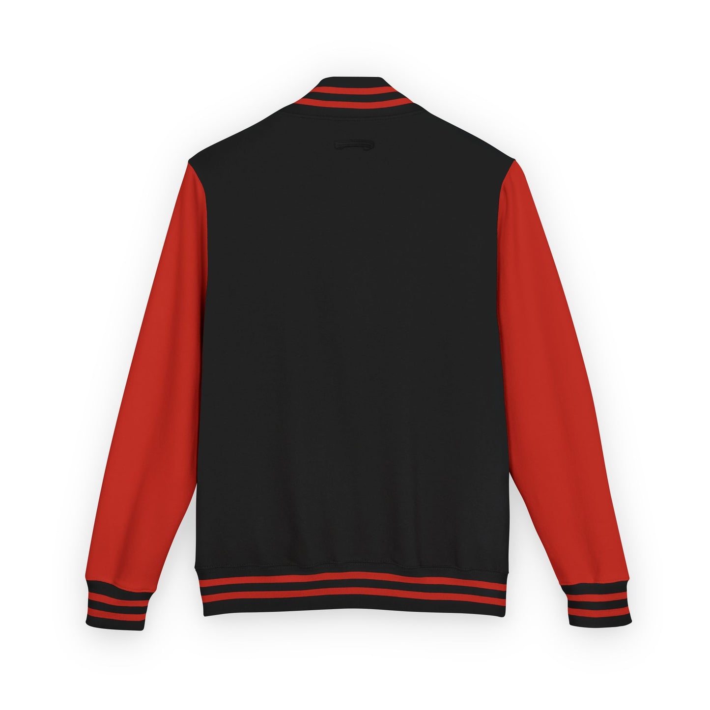 Tiger Eye Letterman Jacket — Red & White Varsity Jacket with Blue Tiger Eye Patch