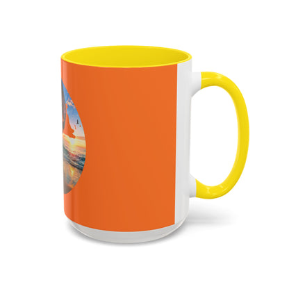 Sunset Yin Yang Beach Mug — Tropical Palm Sunrise Coffee Cup (11/15oz)