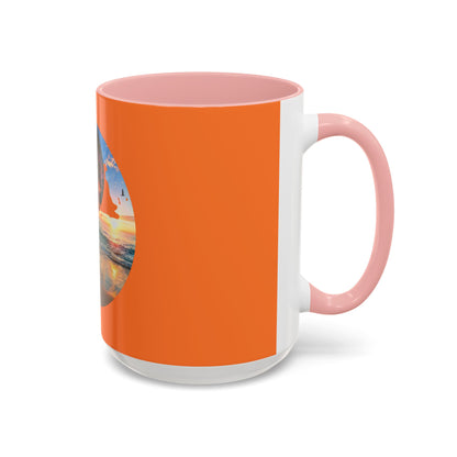 Sunset Yin Yang Beach Mug — Tropical Palm Sunrise Coffee Cup (11/15oz)