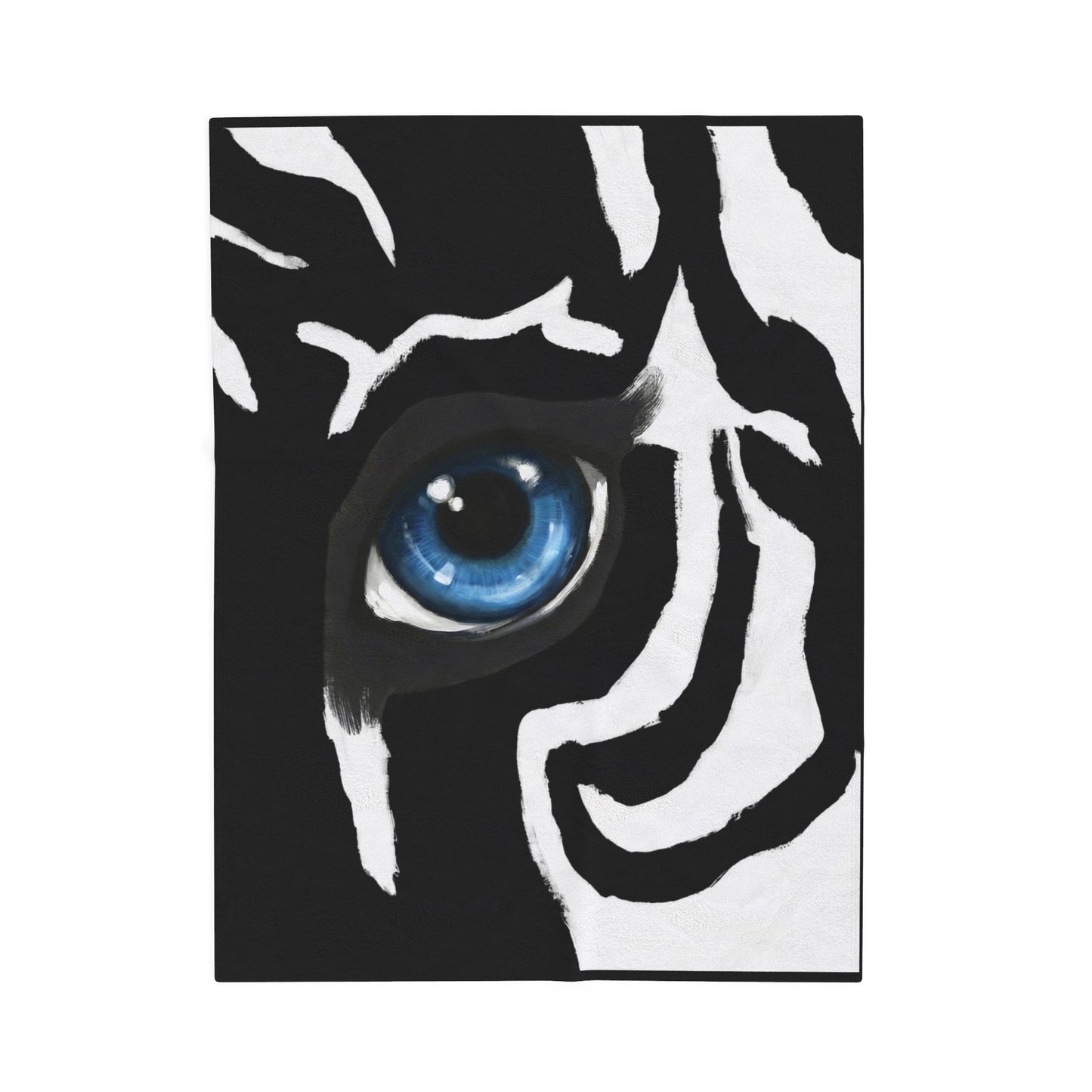 Blue Eye Zebra Velveteen Plush Blanket