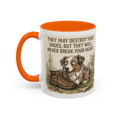 Dogwalk Paw Star Accent Coffee Mug — Cute Vintage Dog Illustration, Perfect Gift for Dog Lovers (11/15 oz)